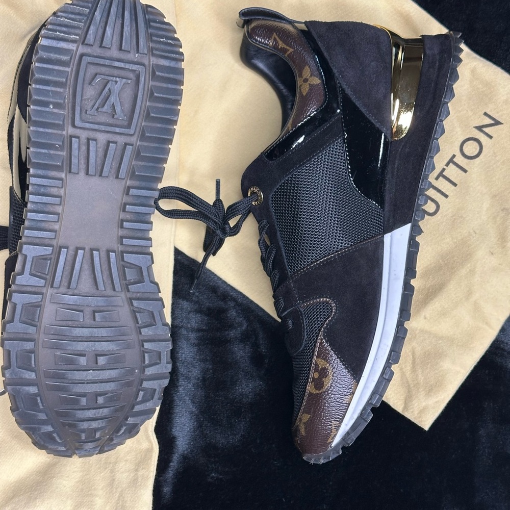 Louis Vuitton Black and Gold Women's Sneakers - Picture 2 of 4